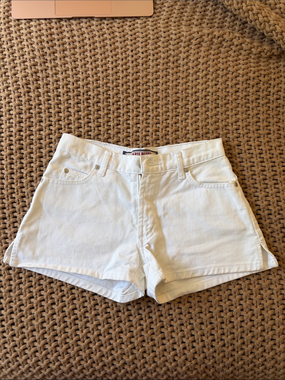 Paris Blues White High-Rise Jean Shorts - Classic Summer Staple